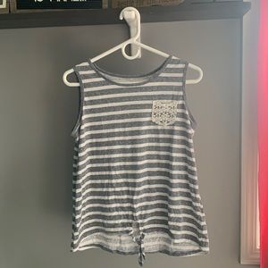Tied grey and white tank top, 20 plus Justice
